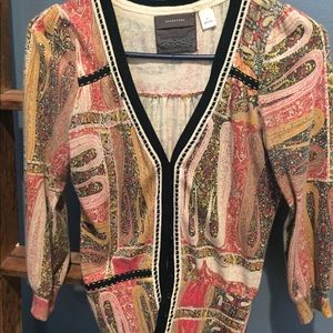 Paisley patterned cardigan